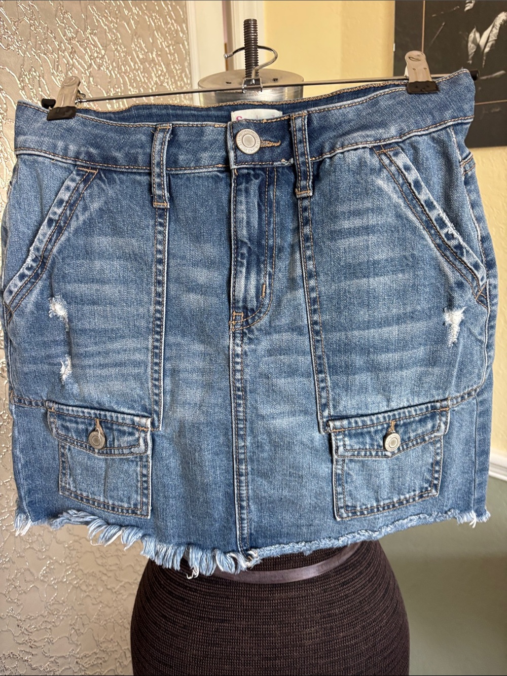 SO Denim Cargo Mini Skirt - Blue